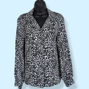 LAST CHANCE - Vintage B&W Cheetah Print Blouse